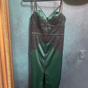 Bebe emerald green lace dress